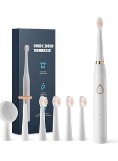 Buy Electric Toothbrush Adult USB Charging Ultrasonic Vibration with 6 Brushing Modes Smart Timer and IPX7 Waterproof with 5 Brush Heads 1 Face Washing Headand 1 Facial Massage Brush Head in Saudi Arabia