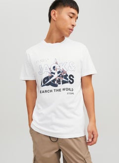 Buy Logo Print Crew Neck T-Shirt in Saudi Arabia