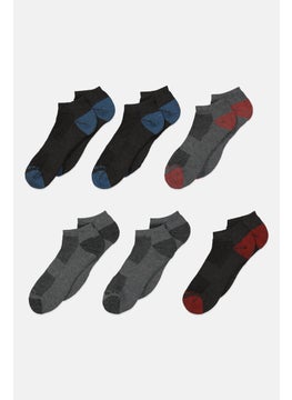 Buy Men 6 Pairs Cushion Comfort Low Cut Socks, Grey Combo in UAE