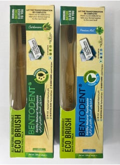 Buy Premium Mint Toothpaste 100g + Cardamom Toothpaste 100g | FREE Bamboo Brush (Pack of 2) | SLS Free | No added fluoride | Vegan | No Artificial colors | Natural Toothpaste in UAE