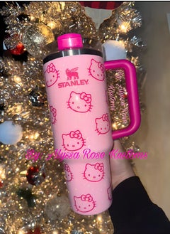 اشتري Stanley Quencher H2.0 FlowState Stainless Steel Vacuum Insulated Tumbler with Lid and Straw for Water, Iced Tea or Coffee,Hellokitty,40oz في السعودية