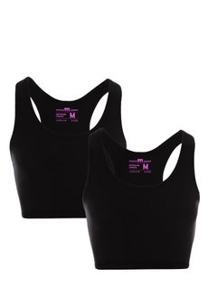 Buy Mesery Bundle Of Two Full Coverage Non-wired Cross Back Sportive Bra in Egypt