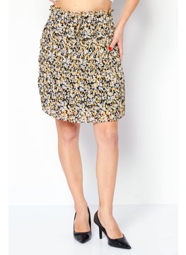 اشتري Women Floral Printed Mini Skirt, Black Combo في الامارات