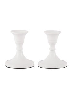 Buy Voidrop Mini Set of 2 Candlestick Holders Set Taper Candle Holders, Candle Holders, candle holders for table centerpiece for Wedding, Festival, Party and Festival Decor (White) in UAE