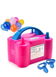 اشتري Electric Air Balloon Pump 110V 600W Rose Red Portable Dual Nozzle Inflator/Blower for Party Decoration في السعودية