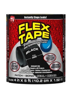 Buy Flex Tape Black Flexible Sealing Adhesive Tape 4"x5' Rubber Waterproof Strong Black in UAE