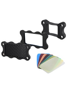 Buy Flash Speedlite Rubber Honeycomb Grib + 7pcs Color Gels Filters for Canon Nikon Sony Godox Yongnuo Camera Flash Light in UAE