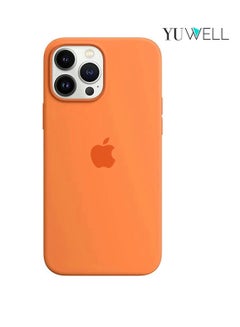 Buy iPhone 14 Pro Silicone Protective Case For iPhone 14 Pro 6.1inch Soft Liquid Gel Rubber Cover Shockproof Thin Cover Compatible For iPhone 14 Pro Orange in UAE