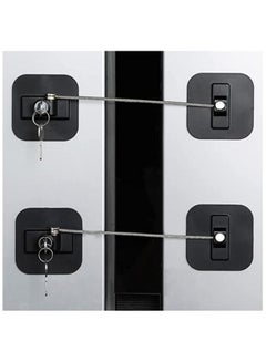 اشتري Fridge Lock,2 Pack Refrigerator Lock with Keys,Freezer Lock and Child Safety Cabinet Lock (Fridge Lock-Black) في الامارات