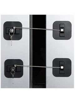 Buy Fridge Lock,2 Pack Refrigerator Lock with Keys,Freezer Lock and Child Safety Cabinet Lock (Fridge Lock-Black) in UAE