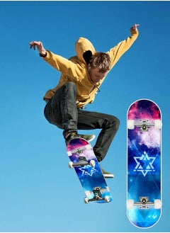 Buy Beginner Primary Skate Board Four Wheels Fashion Skateboard High Elastic PU Wheel Training Longboard Suitable Adults and Kids in Saudi Arabia