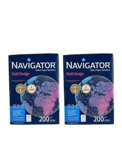 Buy Navigator 989477 A4 200 Gsm 150 Sheets Ultra White Office Papers Pack of 2 in UAE