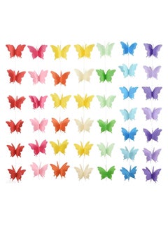 Buy Party Butterfly Paper Garland,7 Colors 2 Meters 3D Butterfly Banner Hanging Decoration for Wedding, Baby Shower, Birthday in UAE