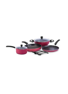 Buy Impex KUK 9 Pcs Nonstick Cookware Set (Kadai Pan, Fry Pan,  Tawa Pan, Milk  Pan, Glass Lid and Spatula) in UAE