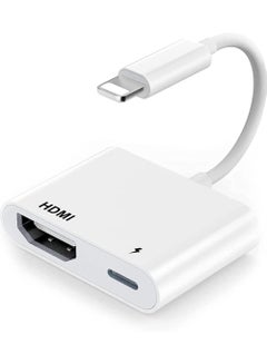 Buy HDMI Adapter for iPhone to TV iPad to HDMI 1080P HD Digital AV Adapter(No Need Power) Video & Audio Sync Screen Connector Compatibility with iPhone 14/13/12/11/X/8/iPad/to HDTV Projector Monitor in UAE