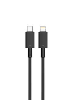 Buy USB-C to Lightning Durable Charging Cable 1.2m / Data Transfer & Fast Charging / Tangle Free / PVC Cable - Black in UAE