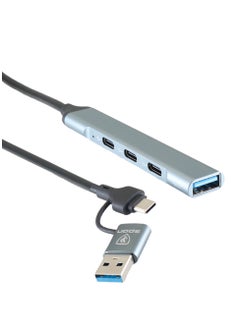 اشتري موزع USB من النوع سي  4 في 2 USB 3.0-3×USB Type Cمتوفقة مع ماك بوك و لابتوب في السعودية