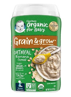 Buy Gerber 2nd Foods Cereal Organic Oatmeal Banana 8 oz in UAE