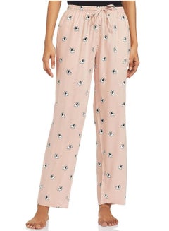 Buy Baby Pink Viscose Pyjama Women Single Regular Fit Casual Pyjama in UAE