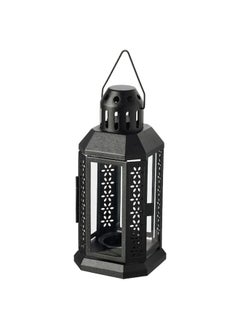 اشتري Lantern for tealight, in/outdoor, black, 22 cm في السعودية