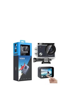 اشتري AKASO V50 X Action Camera, Native 4K Wifi Underwater 40M EIS Anti-Shake Cam with Touch Screen, Remote Control, Waterproof Case and Mounting Accessories Kit في الامارات