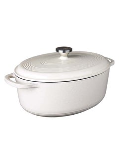 اشتري EC7OD13 Enameled Cast Iron Oval Dutch Oven, 7-Quart, Oyster White في الامارات