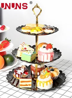 اشتري 3-Tier Cake Stand,Floral Dessert Fruit Snack Tower Tray For Wedding, Home Birthday,Tea Party في الامارات