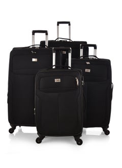 Buy New Travel Luggage Fabric Trolley 4 Piece Set Size 20/24/28/32 Inch 9932/4P Black in Saudi Arabia