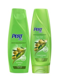 اشتري Plus Deep Nourishment Conditioner With Olive Oil Along And Shampoo Green 360+400ml في الامارات