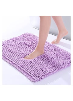 اشتري Bathroom Rugs Non-Slip Bath Mat50*80CM Washable Soft Shower Mat  for Bathroom Floor & Tub Fluffy  Bath Rugs Durable Thick Water Absorbent Microfiber Shower Rugs  Purple في السعودية