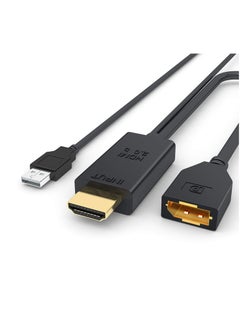 اشتري HDMI to DP Converter Cable, HDMI to DisplayPort Adapter 4K 60Hz, Active HDMI 2.0 to Display Port Connector for Xbox PS4, Supports 1080P 144Hz Video Output في الامارات