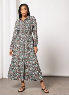 Buy Printed Button Down Dress in UAE