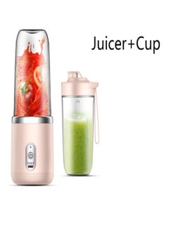 Buy Small Electric Juicer 6 Blades Portable Juicer Cup Automatic Smoothie Blender Ice CrushCup (Juicer + Cup) in Saudi Arabia
