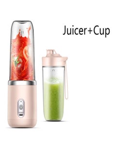 Buy Small Electric Juicer 6 Blades Portable Juicer Cup Automatic Smoothie Blender Ice CrushCup (Juicer + Cup) in UAE