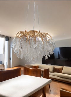 Buy Tree Leaves Crystal Chandelier, Modern and Elegant Style Golden Branches Hanging Pendant For Villa, Living Room, Lobby, Dining Room, Cafe in Saudi Arabia