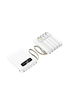 Buy M MIAOYAN's new mini compact portable power bank 5000 mAh fast charge comes with multiple models of charging cables and mobile power supply (white) in Saudi Arabia