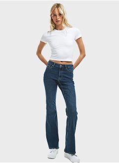 اشتري Pu Flared High Waist Jeans في السعودية