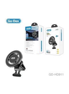 Buy Go-Des HD-911 Foldable And Adjustable Angle High Quality Metal Flexible Magnetic Mobile Car Phone Holder in UAE