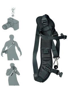 اشتري Neck Shoulder Camera Adjustable Strap for Canon Nikon Panasonic Sony DSLR SLR Camera, Quick Rapid Sling Belt - Black في الامارات