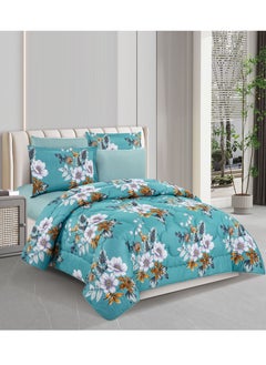 Buy Super Soft Printed Comforter, 6pcs Set, Microfiber High-Quality Fabric, Stylish and Premium Design, Durable, Ideal For Home Bedroom 240X220CM in UAE