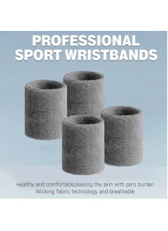 Buy Sports Workout Wrist Band Absorbent Sweatbands 2 Pairs in UAE