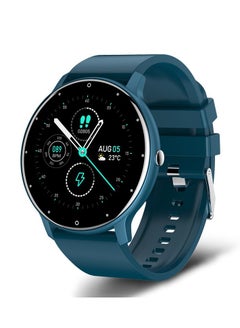 Buy Smart Watch 1.28 inch Full Touch Screen Sport Tracker Watch Waterproof Bluetooth Silicone Strap Blue for Men Women in Saudi Arabia