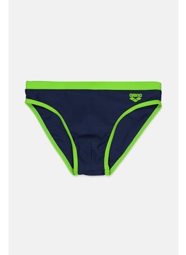 اشتري Men Band Logo Drawstring Swimming Brief, Navy and Lime في السعودية