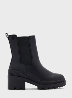 Buy Casual Leather Mid Heel Ankle Boots in Saudi Arabia