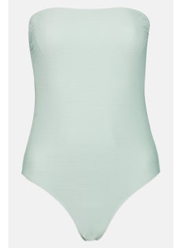 اشتري Women Textured Ribbed One Piece, Green في الامارات