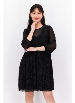 اشتري Women Micro Dots Mini Dress, Black في الامارات