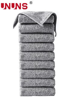 اشتري Microfiber Cleaning Cloth,10 Pcs Kitchen Rags,High Absorbent Towels,Reusable Dish Cloth,Cleaning Cloth For Dishes,Quick-Drying Bath Clean Towels,Rags For Cleaning Home Car,Grey 25x25cm في الامارات