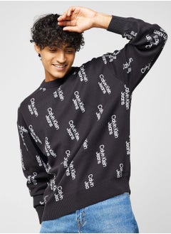 اشتري Stacked Logo Aop Sweater في الامارات