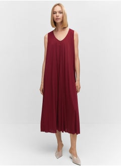 Buy Mesh Detail Pleated Dress in UAE