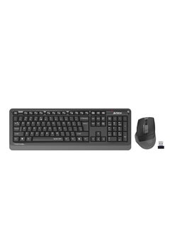 Buy Silent 2.4Ghz Wireless Keyboard Mouse Combo FGS1035Q, With QuietKey's patented mechanism, combining high elastic silicone and high-quality lubricant, Water Splash Resistance, Grey in UAE